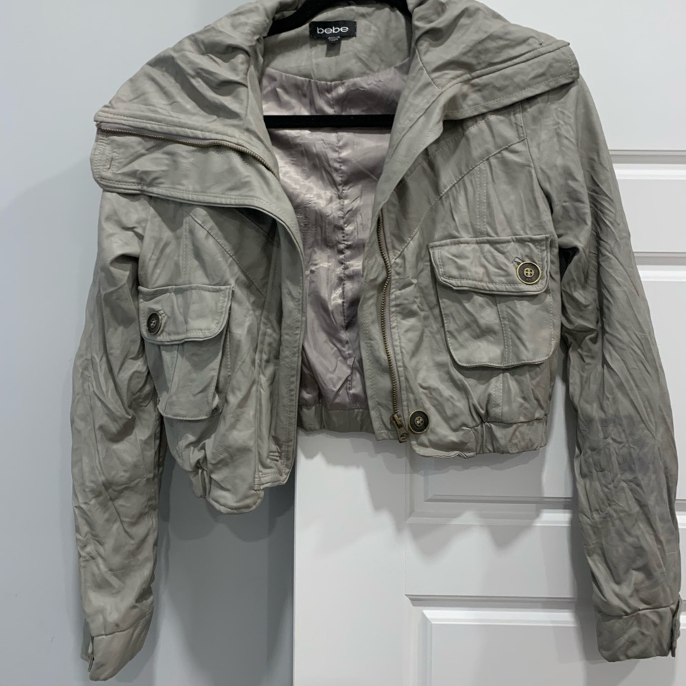 Bebe faux leather cropped jacket